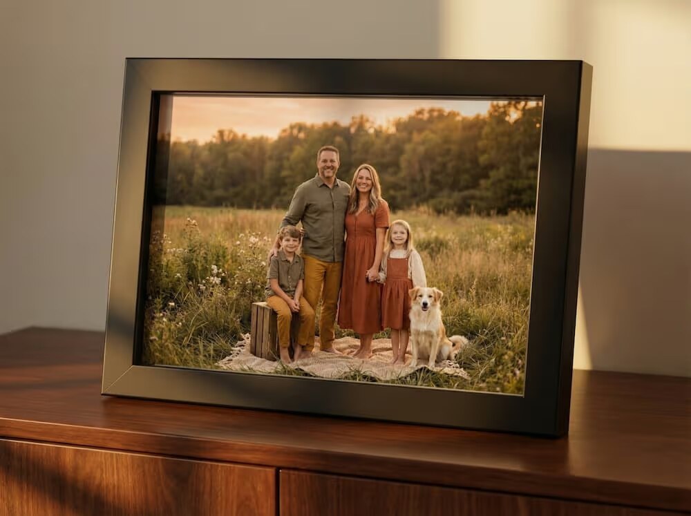4K portrait printed and framed as a family gift