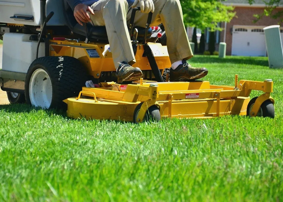 Landscaping: lawn care, lawn maintenance, lawn services (stock photo)